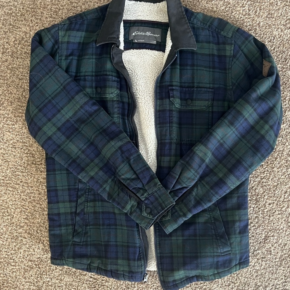 Men’s Green and Blue Plaid Jacket